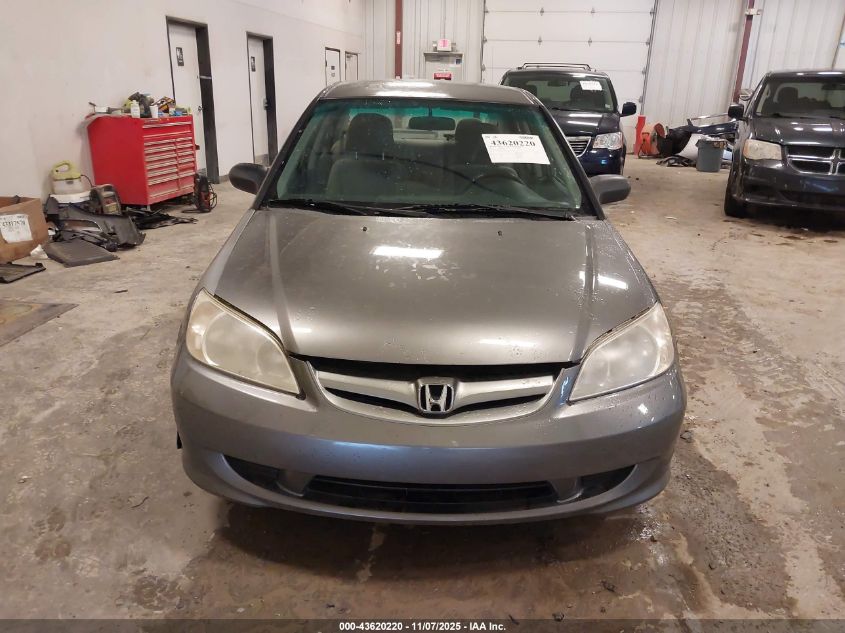 2005 Honda Civic Vp VIN: 2HGES16355H627594 Lot: 43620220