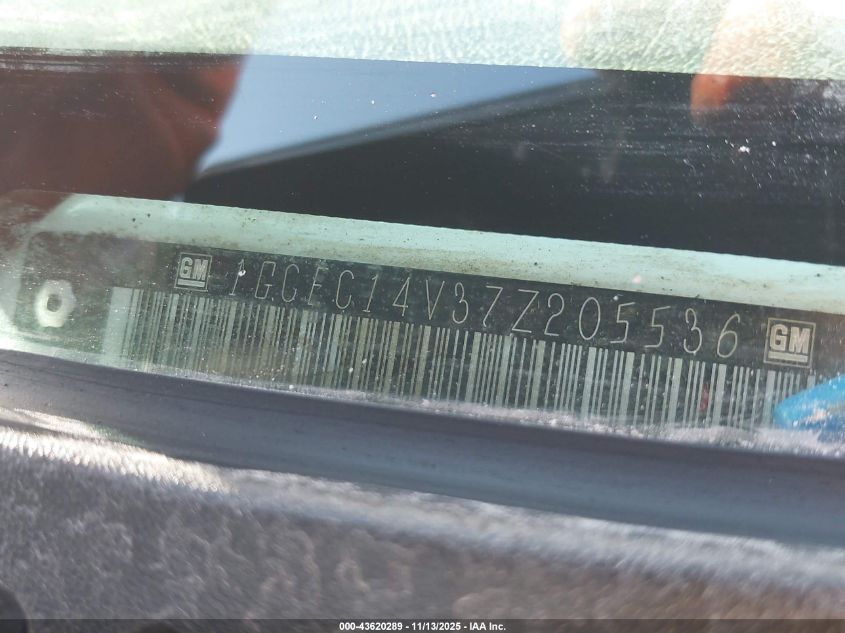 2007 Chevrolet Silverado 1500 Classic Work Truck VIN: 1GCEC14V37Z205536 Lot: 43620289