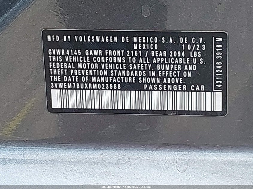 3VWEM7BUXRM023988 2024 VOLKSWAGEN JETTA photo no. 9