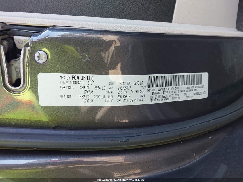 2018 Chrysler Pacifica Touring L VIN: 2C4RC1BG8JR110476 Lot: 43620355