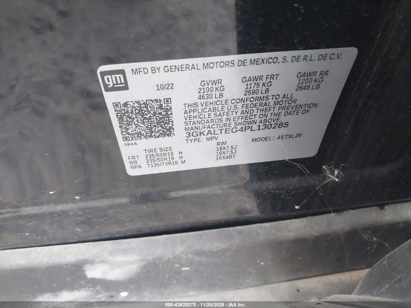 2023 GMC Terrain Awd Sle VIN: 3GKALTEG4PL130285 Lot: 43620375