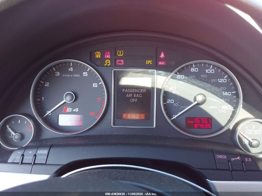 2008 Audi S4 4.2 VIN: WAUGL78E98A073109 Lot: 43620438