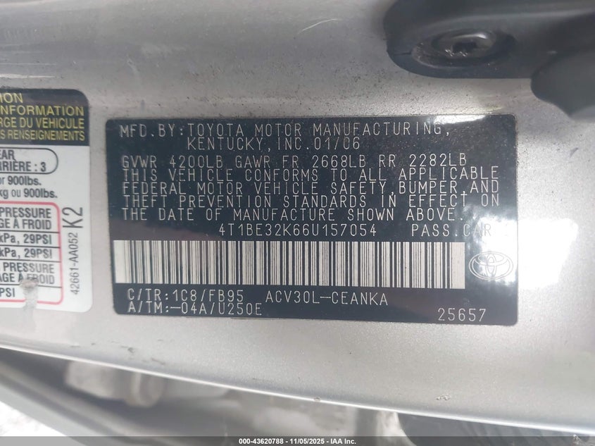 4T1BE32K66U157054 2006 TOYOTA CAMRY photo no. 9