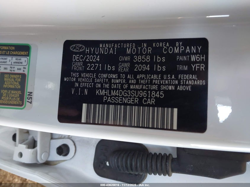 KMHLM4DG3SU961845 2025 HYUNDAI ELANTRA photo no. 9