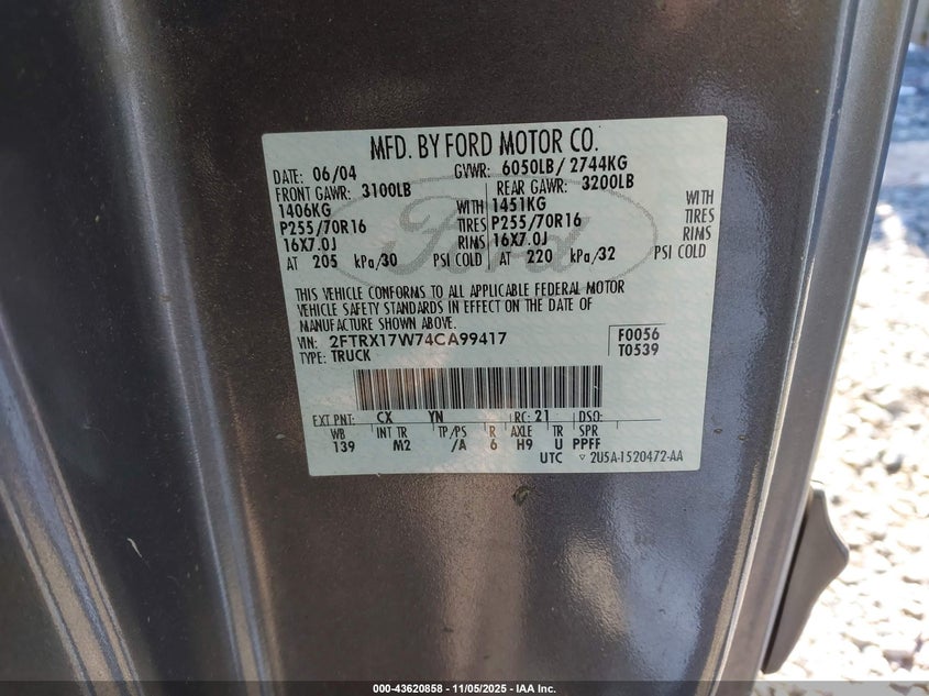 2FTRX17W74CA99417 2004 FORD F-150 photo no. 9