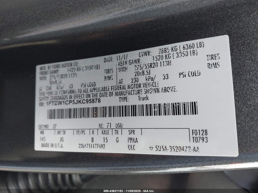1FTEW1CP5JKC95878 2018 FORD F-150 photo no. 9