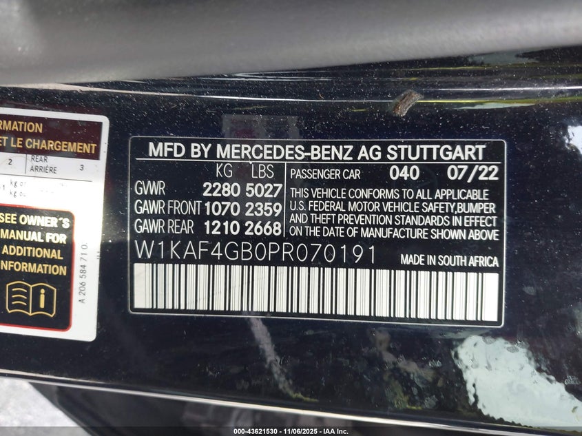 2023 MERCEDES-BENZ C 300 SEDAN - W1KAF4GB0PR070191