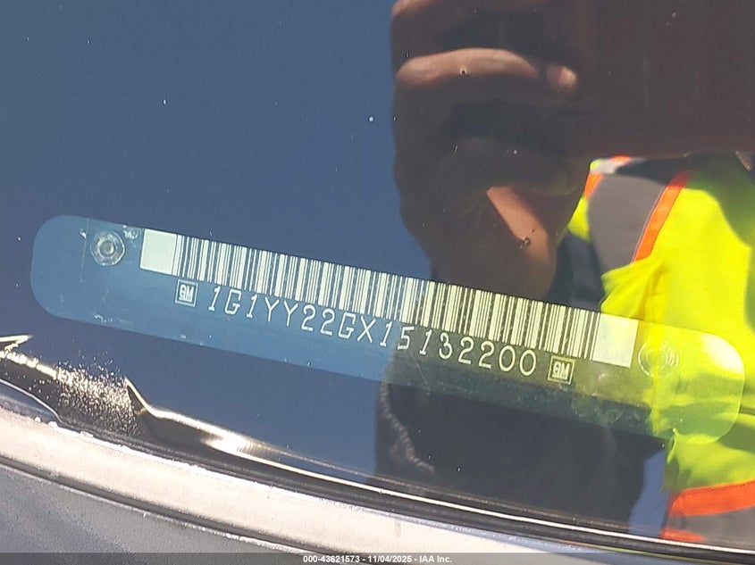 2001 Chevrolet Corvette VIN: 1G1YY22GX15132200 Lot: 43621573