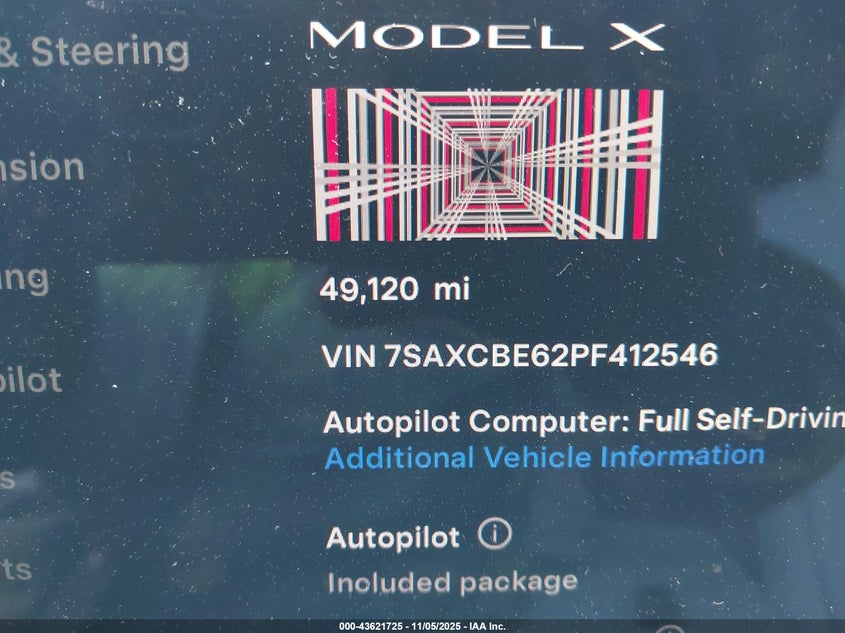 2023 Tesla Model X Plaid Tri Motor All-Wheel Drive VIN: 7SAXCBE62PF412546 Lot: 43621725