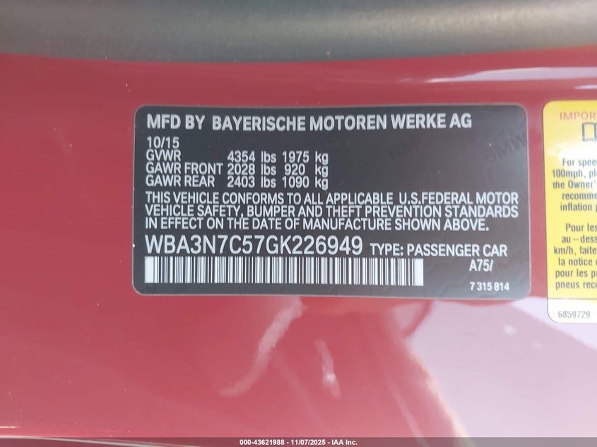 2016 BMW 428I WBA3N7C57GK226949