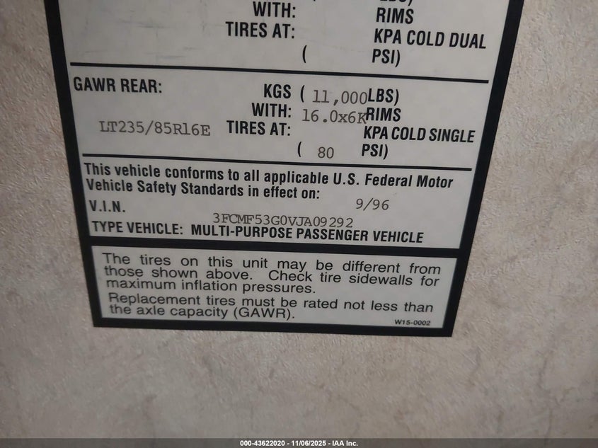 3FCMF53G0VJA09292 1997 FORD  photo no. 9