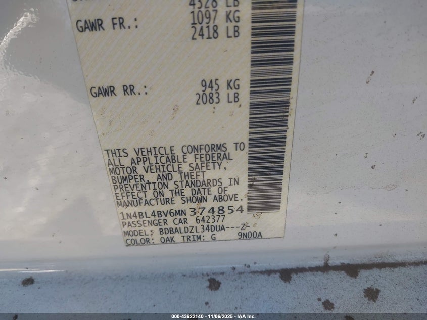2021 NISSAN ALTIMA S FWD — Photo 9