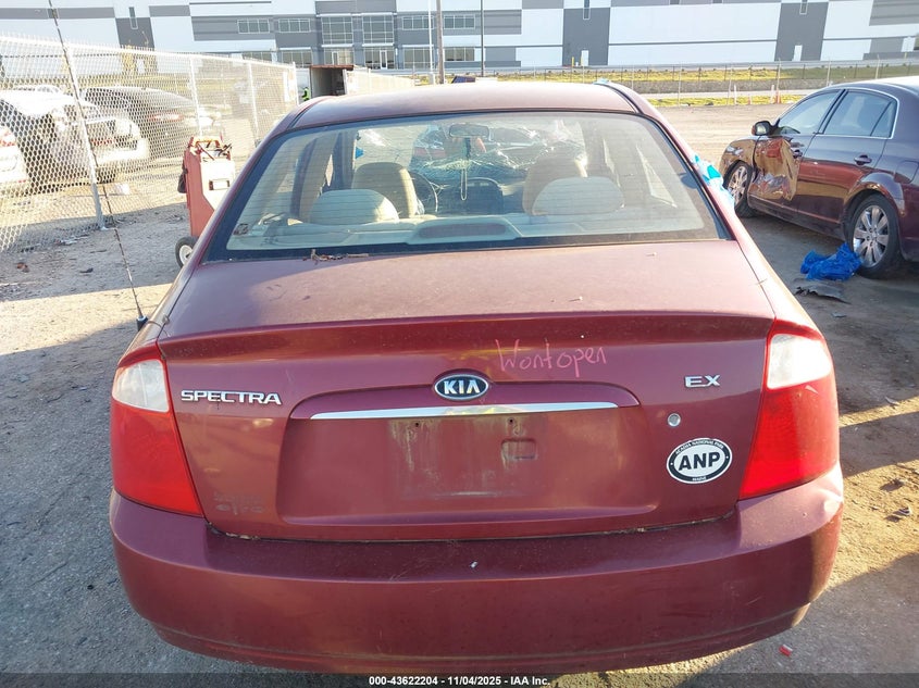 2006 Kia Spectra Ex/Lx/Sx VIN: KNAFE121565239110 Lot: 43622204