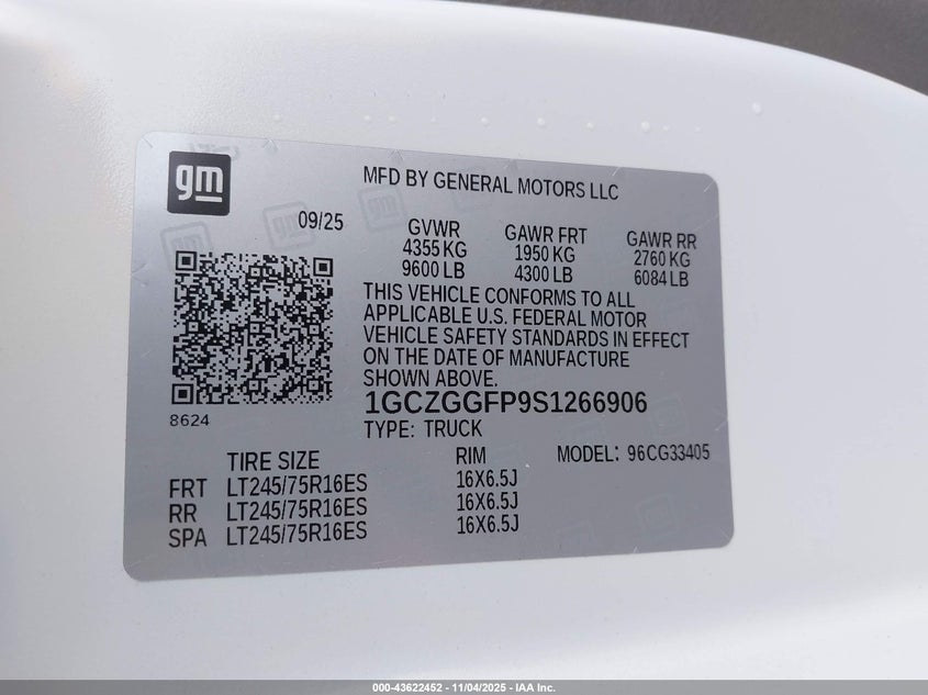 1GCZGGFP9S1266906 2025 CHEVROLET EXPRESS photo no. 5