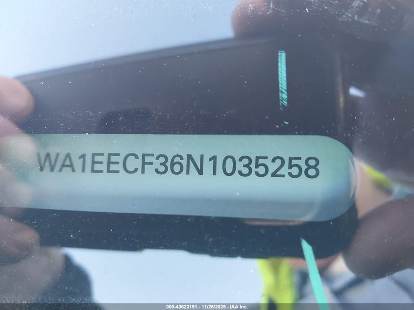 2022 Audi Q3 Premium Plus 45 Tfsi S Line Quattro Tiptronic VIN: WA1EECF36N1035258 Lot: 43623191