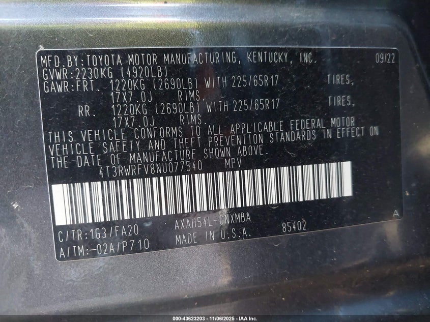 2022 TOYOTA RAV4 HYBRID XLE - 4T3RWRFV8NU077540