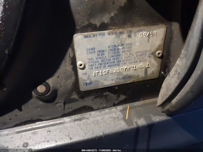 2000 Subaru Forester L VIN: JF1SF6350YH716661 Lot: 43623272