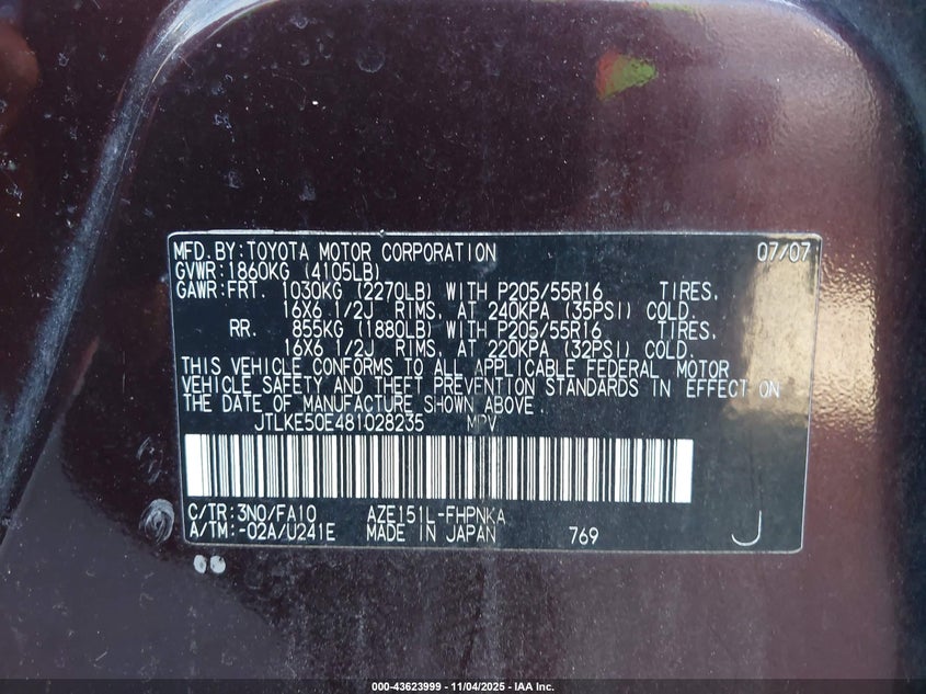 JTLKE50E481028235 2008 SCION XB photo no. 9