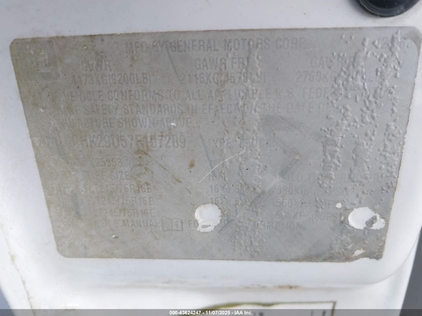 2007 Chevrolet Silverado 2500Hd Classic Work Truck VIN: 1GCHK29U57E197209 Lot: 43624247