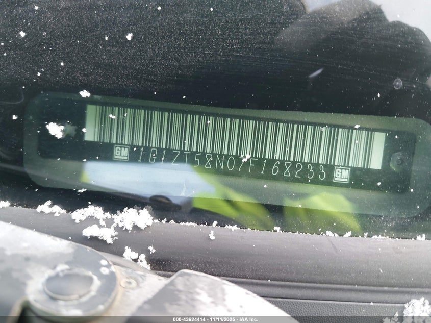 2007 Chevrolet Malibu Lt VIN: 1G1ZT58N07F168233 Lot: 43624414