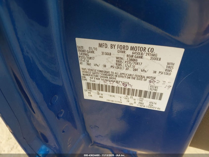 1FTMF1CW2AKB71313 2010 FORD F-150 photo no. 9