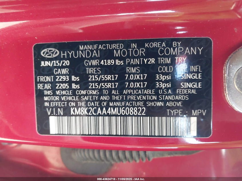 2021 HYUNDAI KONA SEL KM8K2CAA4MU608822