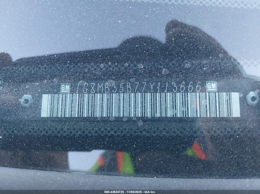 2007 Saturn Sky VIN: 1G8MB35B77Y113666 Lot: 43624720