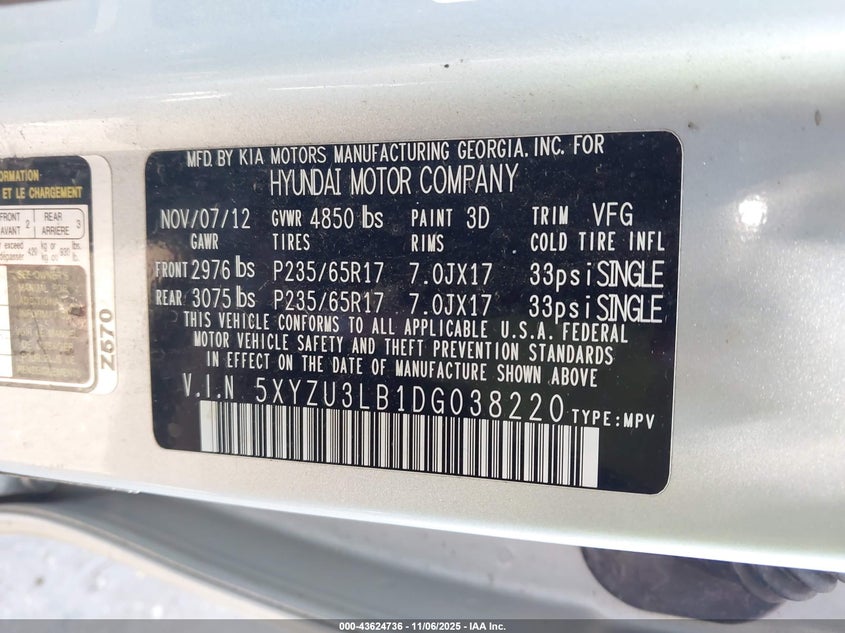 2013 HYUNDAI SANTA FE SPORT - 5XYZU3LB1DG038220