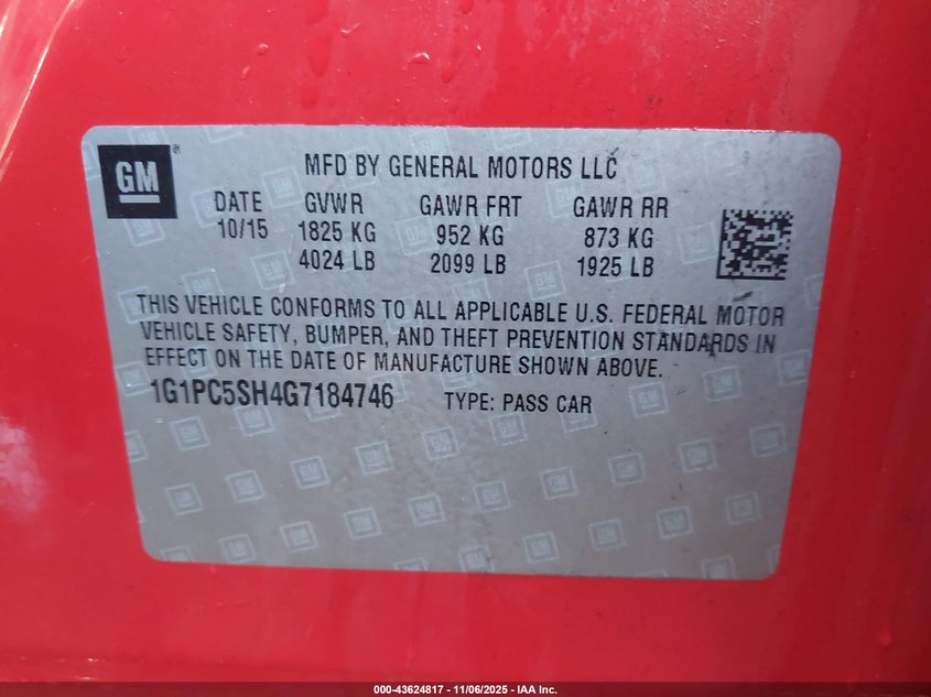 1G1PC5SH4G7184746 2016 CHEVROLET CRUZE photo no. 9