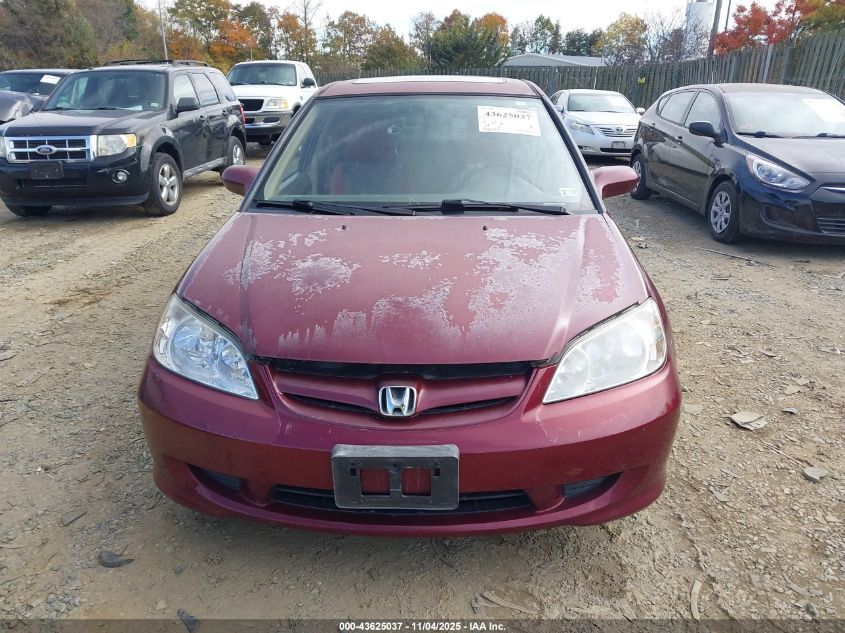 2004 Honda Civic Ex VIN: 2HGES26884H524458 Lot: 43625037