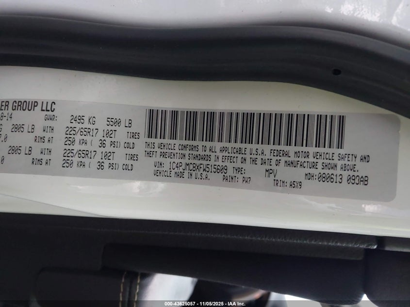 2015 JEEP CHEROKEE LATITUDE - 1C4PJMCBXFW515609