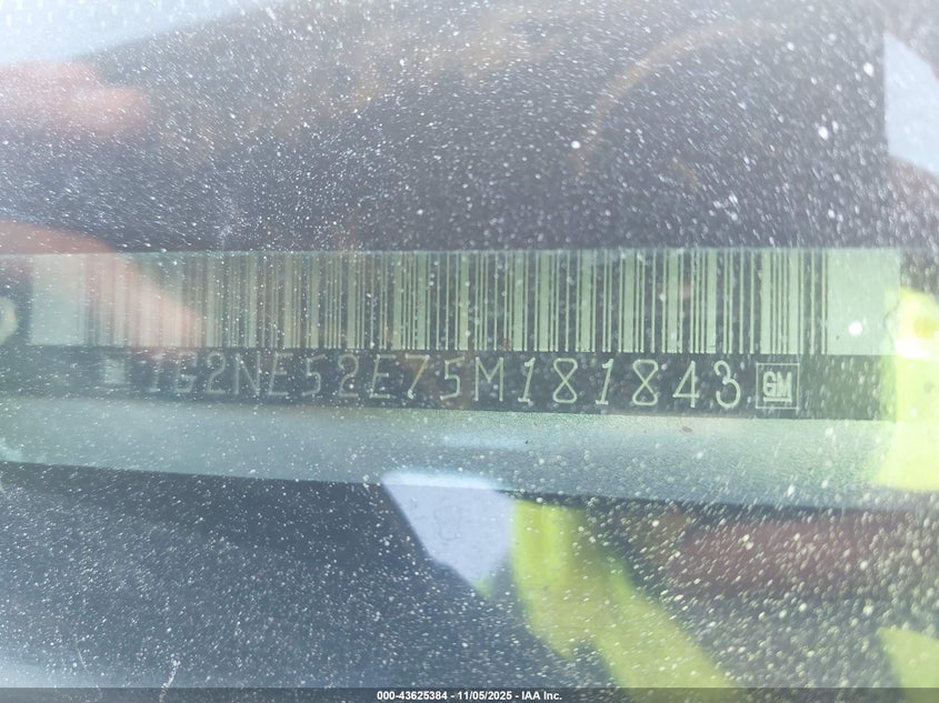 2005 Pontiac Grand Am Se VIN: 1G2NE52E75M181843 Lot: 43625384