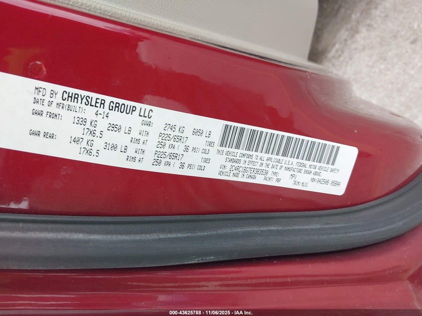 2014 Chrysler Town & Country Touring VIN: 2C4RC1BG7ER383530 Lot: 43625788