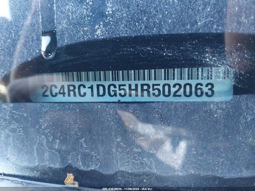 2017 Chrysler Pacifica Touring VIN: 2C4RC1DG5HR502063 Lot: 43626034