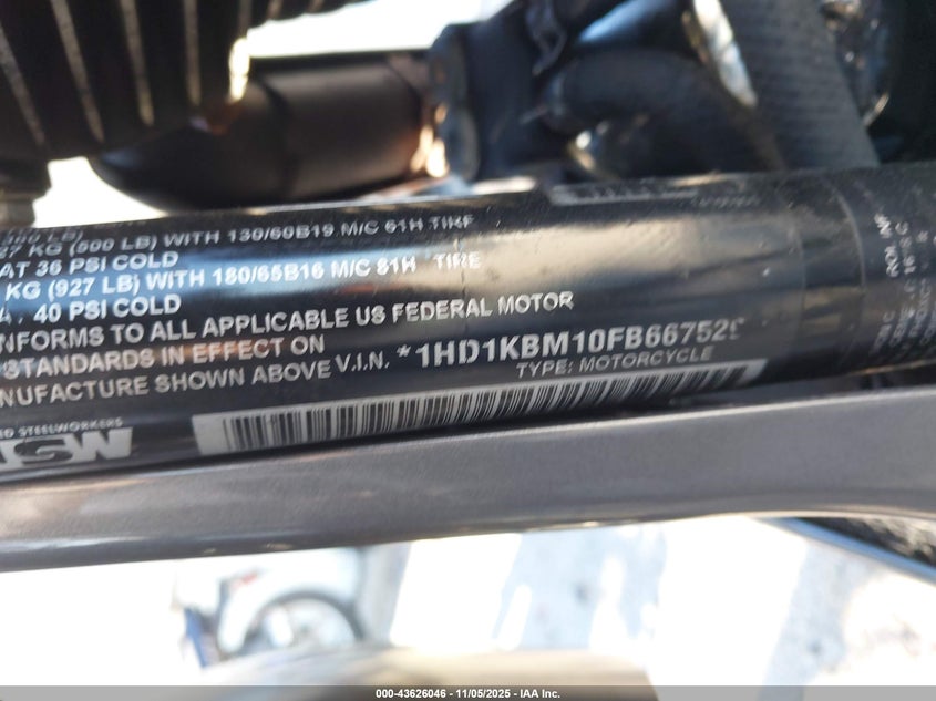 2015 Harley-Davidson Flhx Street Glide VIN: 1HD1KBM10FB667529 Lot: 43626046