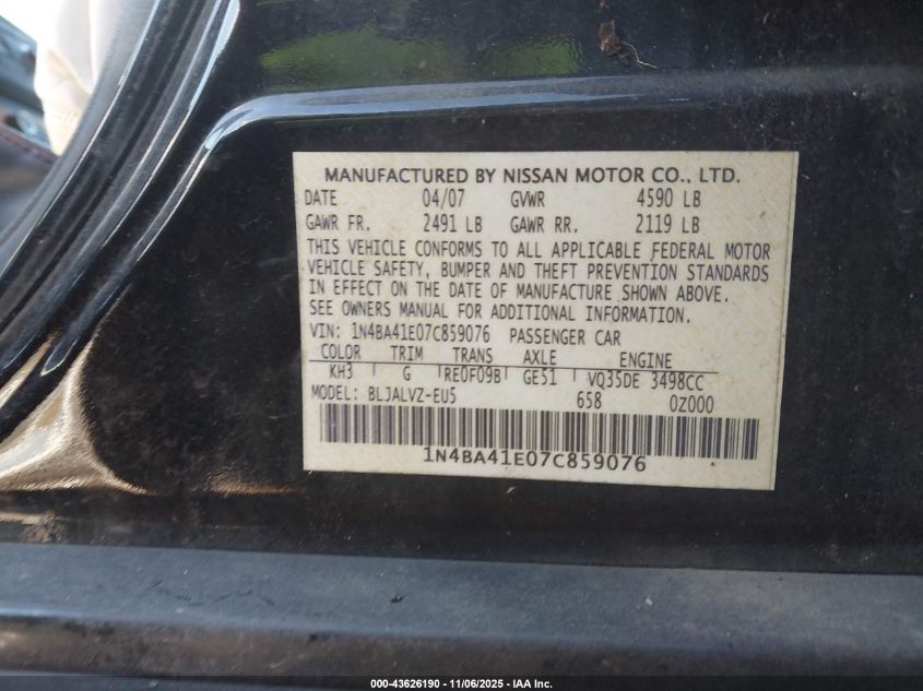 2007 Nissan Maxima 3.5 Se