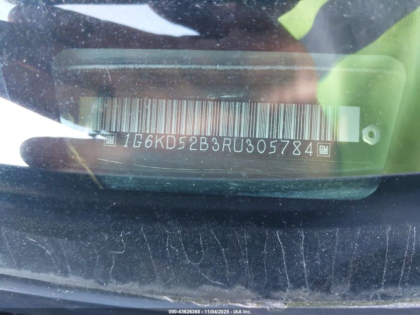 1994 Cadillac Deville VIN: 1G6KD52B3RU305784 Lot: 43626368