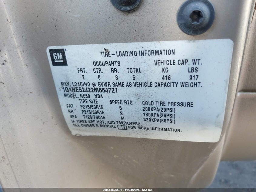 2002 Chevrolet Malibu Ls VIN: 1G1NE52J22M664721 Lot: 43626581