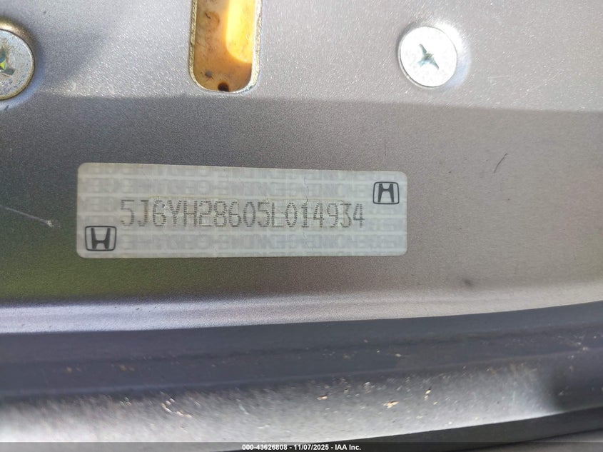 2005 Honda Element Ex VIN: 5J6YH28605L014934 Lot: 43626808