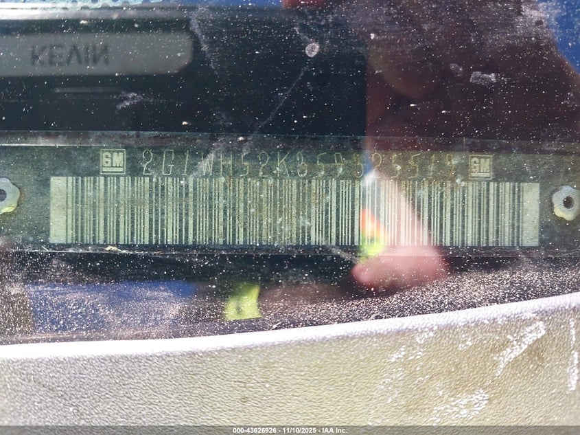 2005 Chevrolet Impala Ls VIN: 2G1WH52K359325519 Lot: 43626926