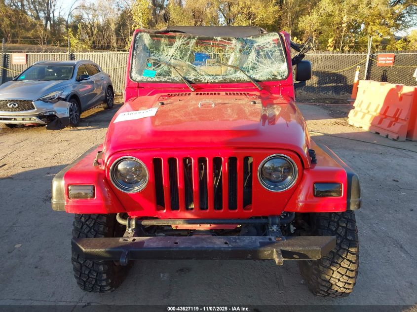 1997 Jeep Wrangler Se VIN: 1J4FY29P2VP417899 Lot: 43627119