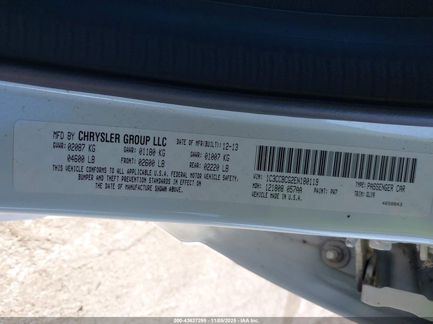 2014 CHRYSLER 200 LIMITED - 1C3CCBCG2EN180119