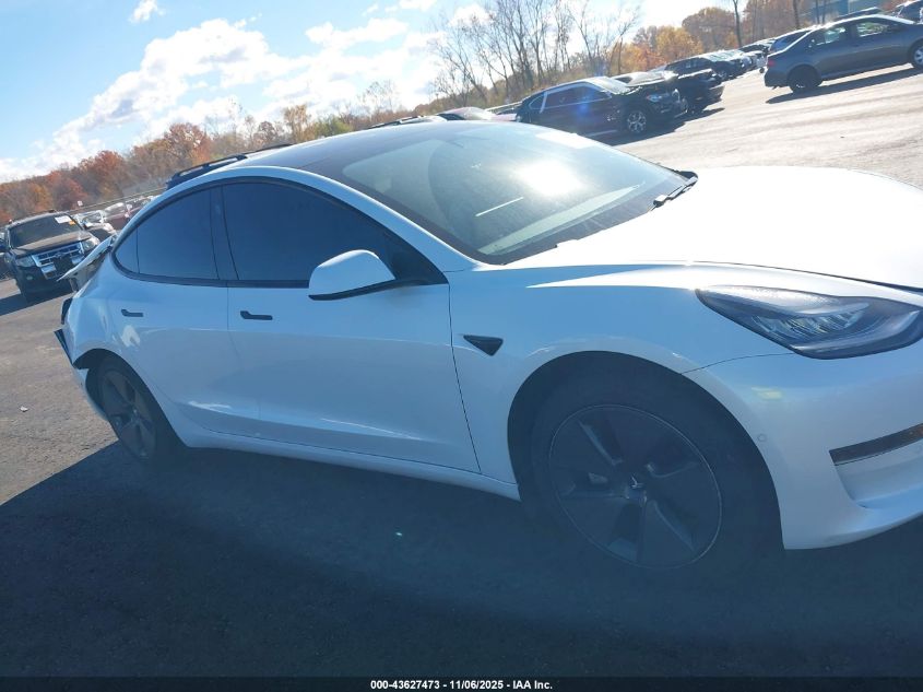 2021 Tesla Model 3 Standard Range Plus Rear-Wheel Drive VIN: 5YJ3E1EA0MF857304 Lot: 43627473