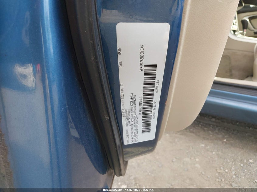 2008 Subaru Legacy 2.5I VIN: 4S3BL616687210515 Lot: 43627501