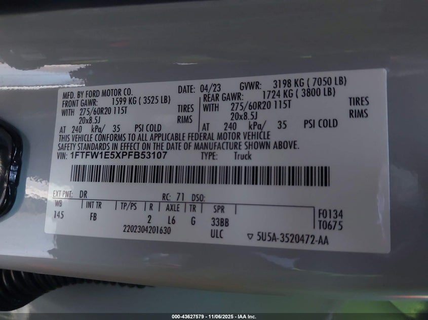 2023 FORD F-150 XLT 1FTFW1E5XPFB53107