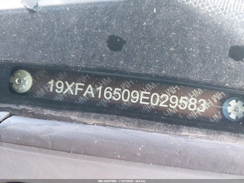 2009 Honda Civic Lx VIN: 19XFA16509E029583 Lot: 43627656