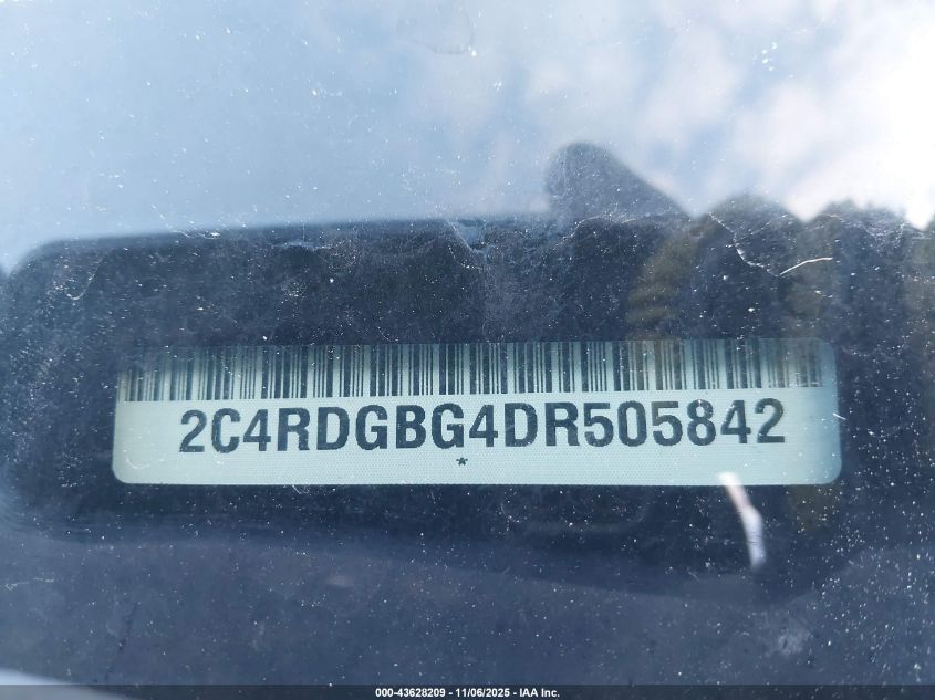 2013 Dodge Grand Caravan Se VIN: 2C4RDGBG4DR505842 Lot: 43628209