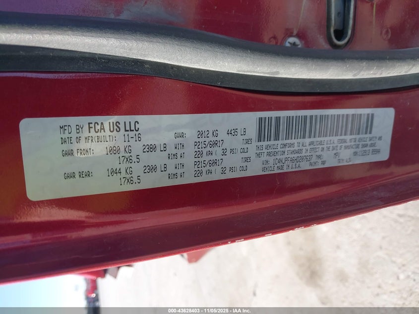 2017 JEEP PATRIOT HIGH ALTITUDE FWD 1C4NJPFA6HD207637