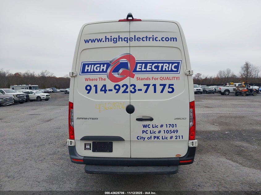 2022 Mercedes-Benz Sprinter 2500 High Roof I4 Diesel VIN: W1Y4DCHY1NT092304 Lot: 43628706