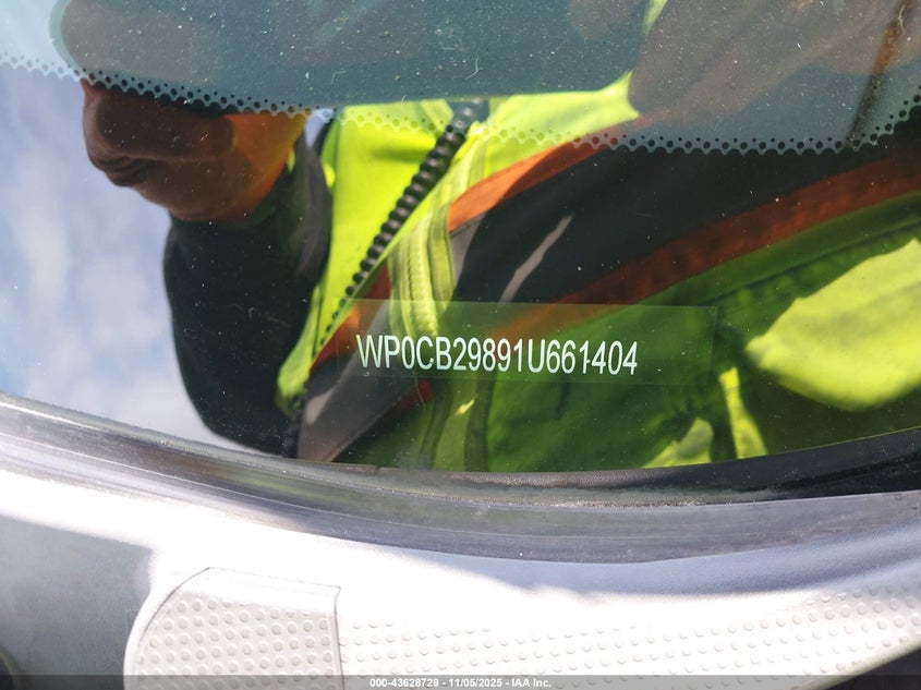 2001 Porsche Boxster S VIN: WP0CB29891U661404 Lot: 43628729